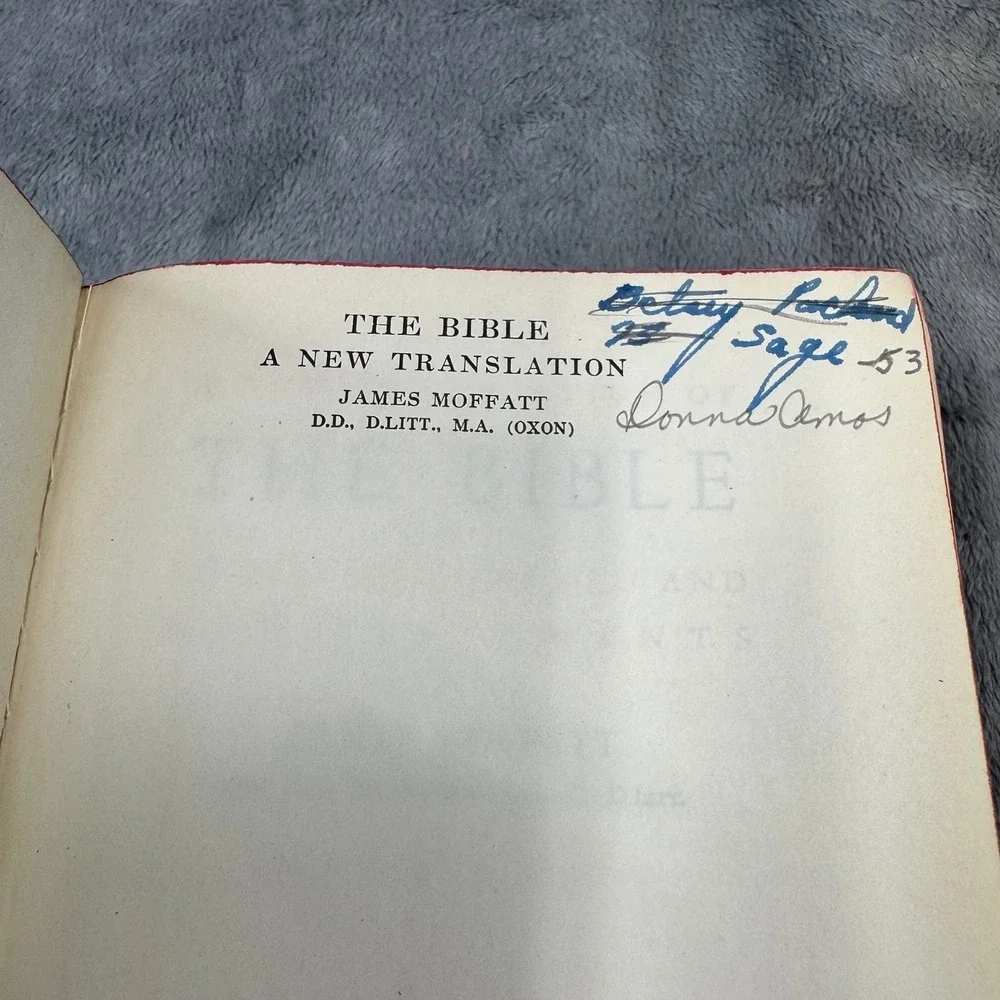 Harper & Brothers The Bible James Moffatt‎ Translation 1935 Black Good Hardcover